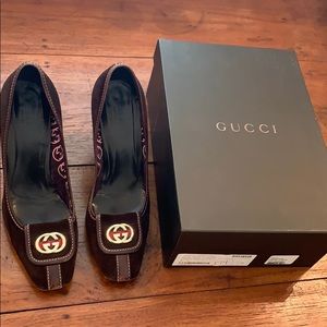 Gucci Choco suede heels size 8
